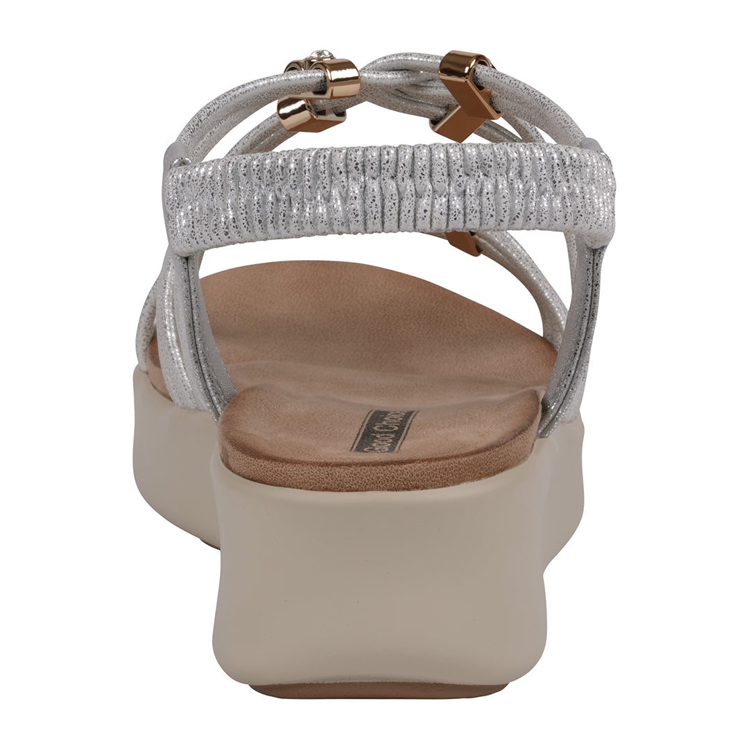 Women's Fran Silver Strappy Wedge Sandals