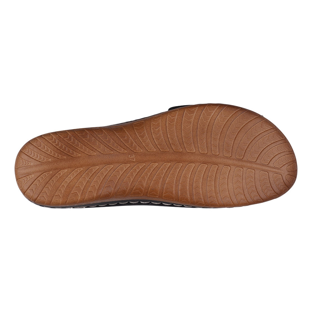 Women's Hamden Black Buckled Flat Sandals