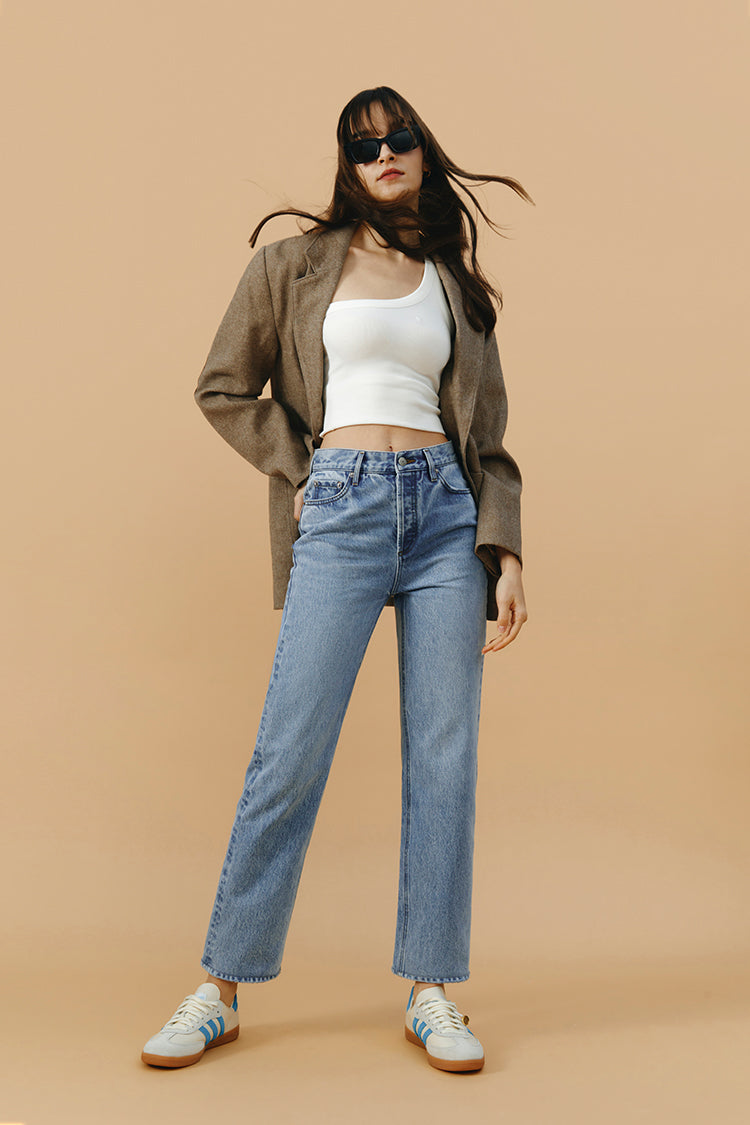 Manhattan High Rise Straight Ankle Jeans HJ160