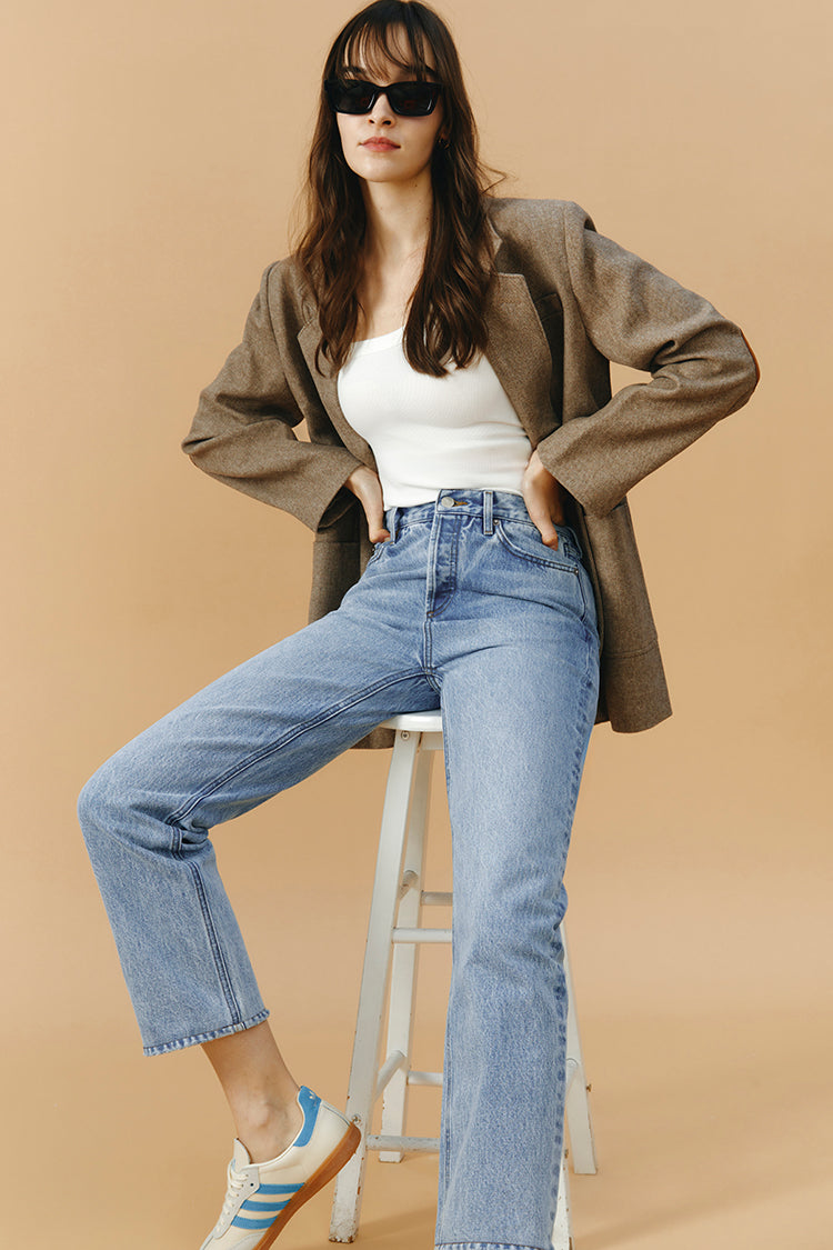 Manhattan High Rise Straight Ankle Jeans HJ160