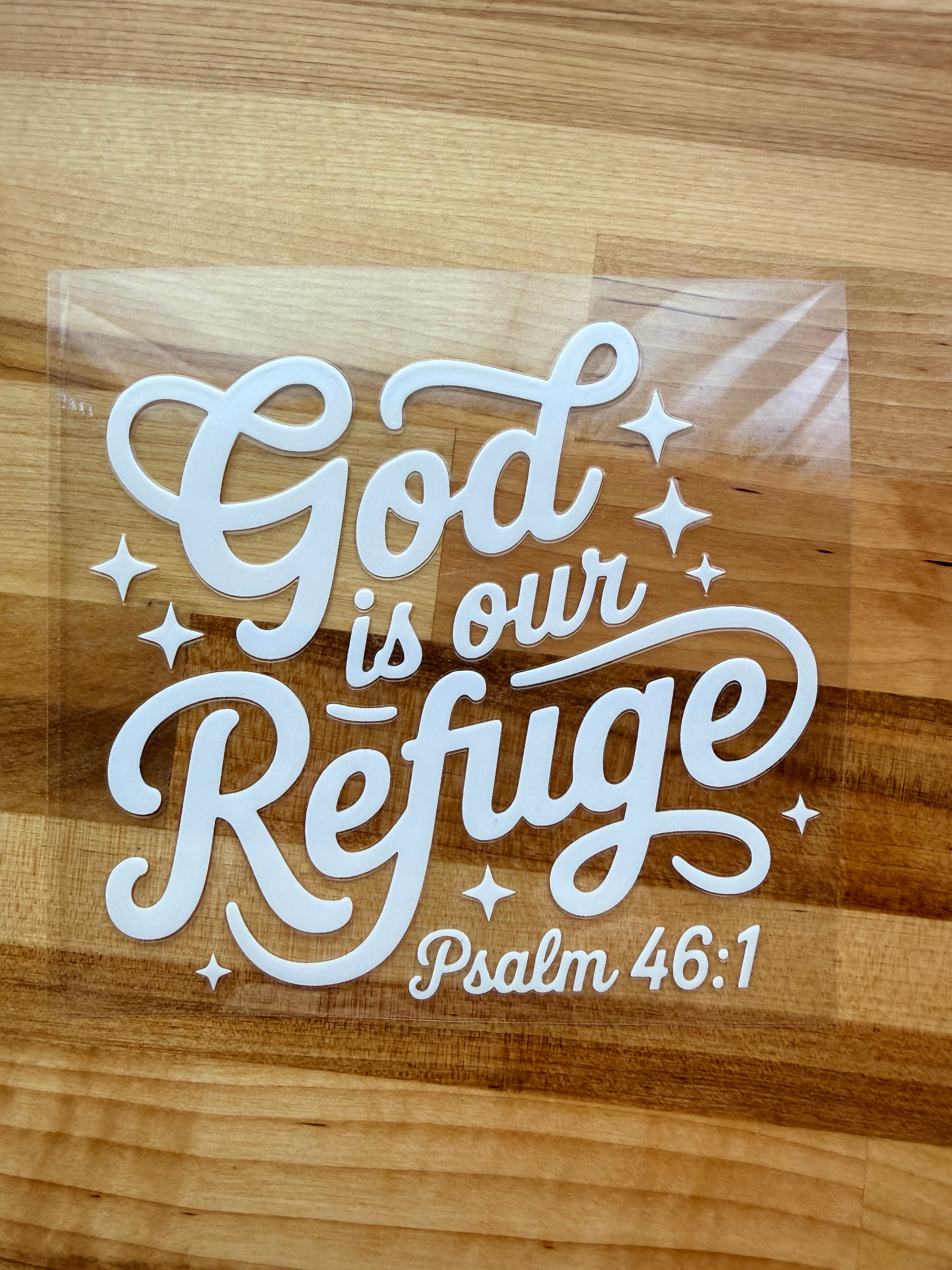 God Is Our Refuge UV DTF Decal