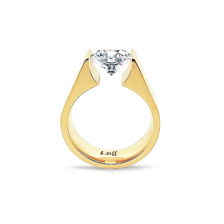 RG093G B.Tiff Gold 2 ct Round Solitaire Engagement Ring