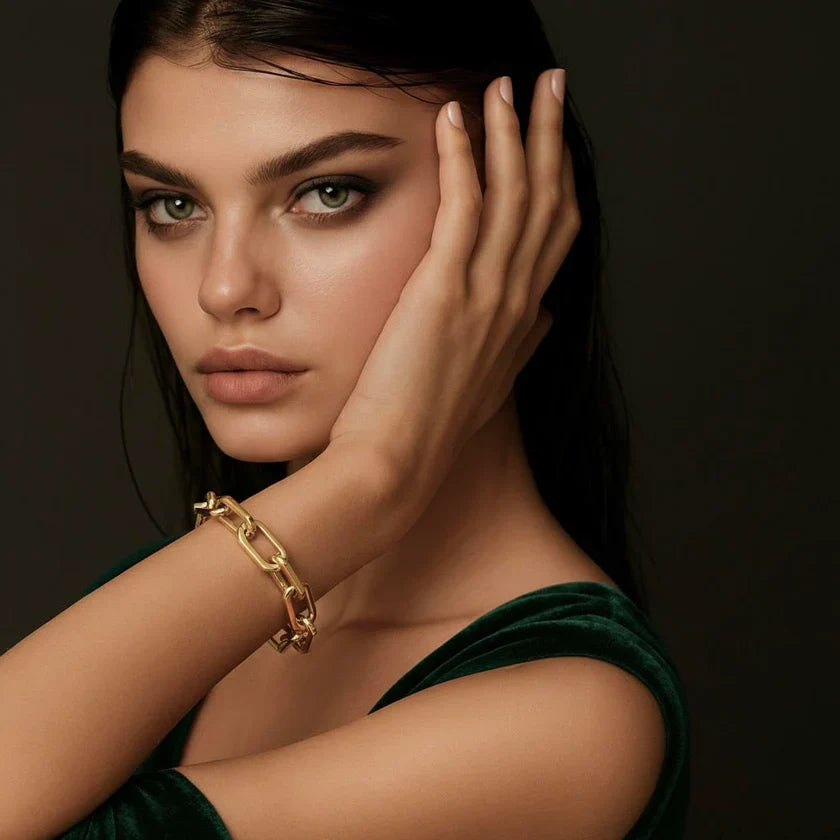 BG200G B.Tiff High Polish Gold Paperclip Bracelet