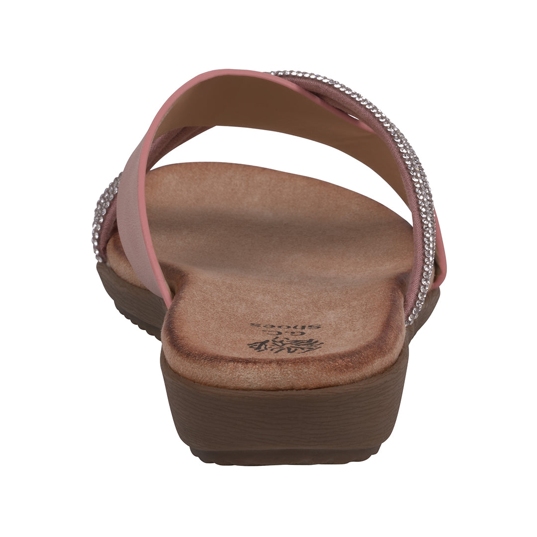Women's Iris Blush Embellished Asymmetrical Flat Sandals