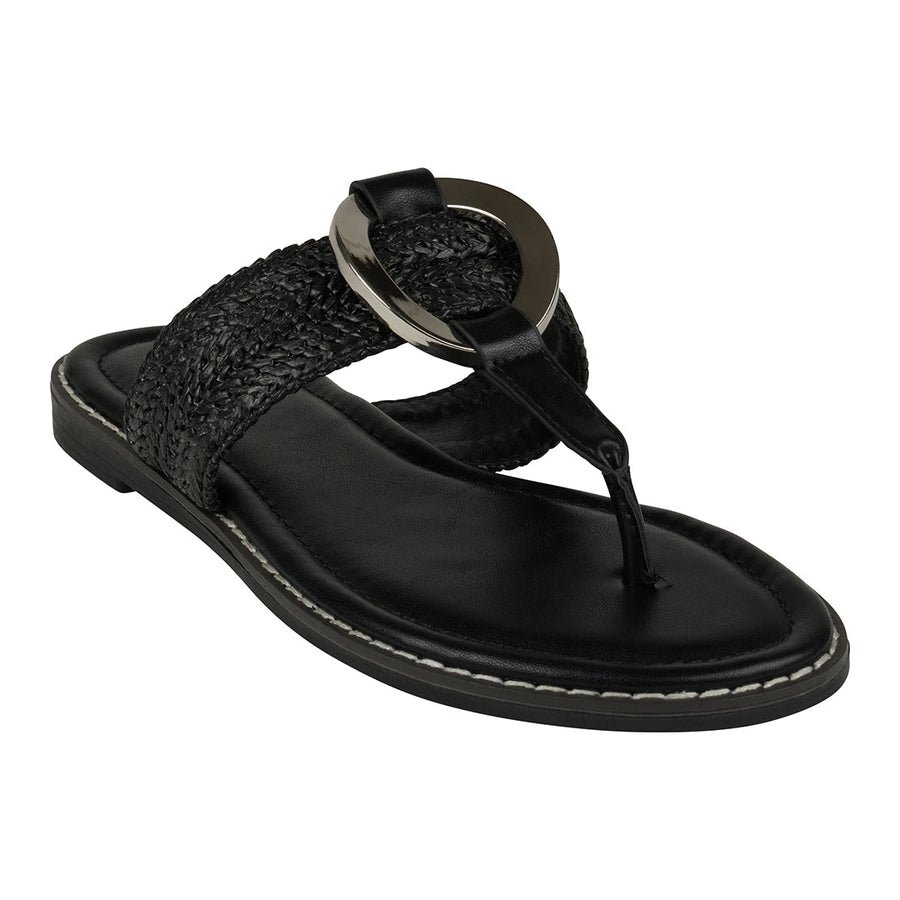 Women's Jovie Black Thong Flat Sandals