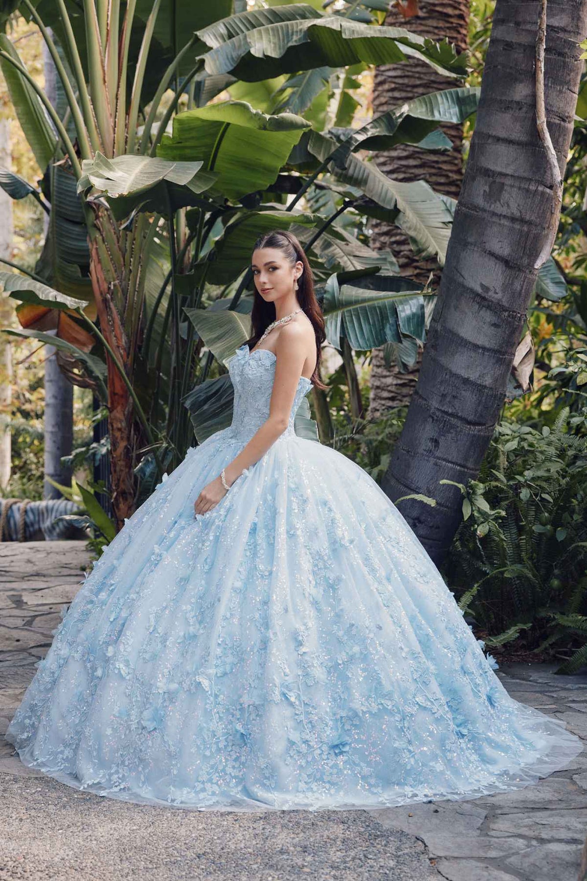 Juliet JT1449J Poofy Strapless Sweetheart Quinceanera Gown Includes Cape
