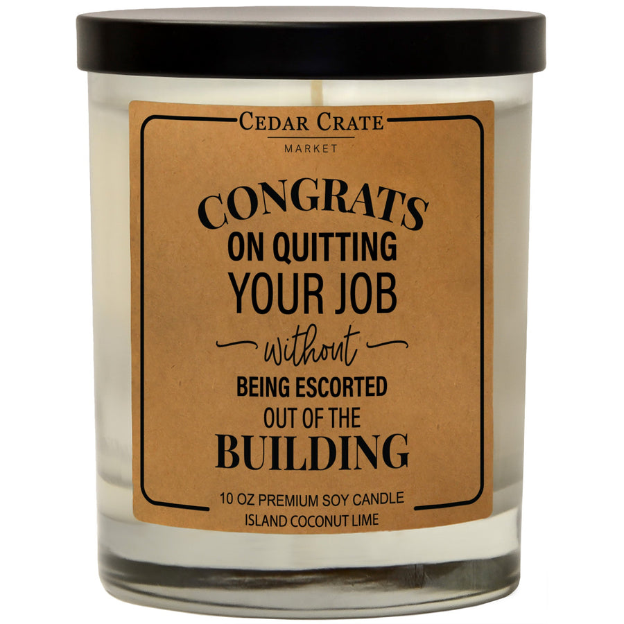 New Job Candles - Congrats On Quitting Without An Escort