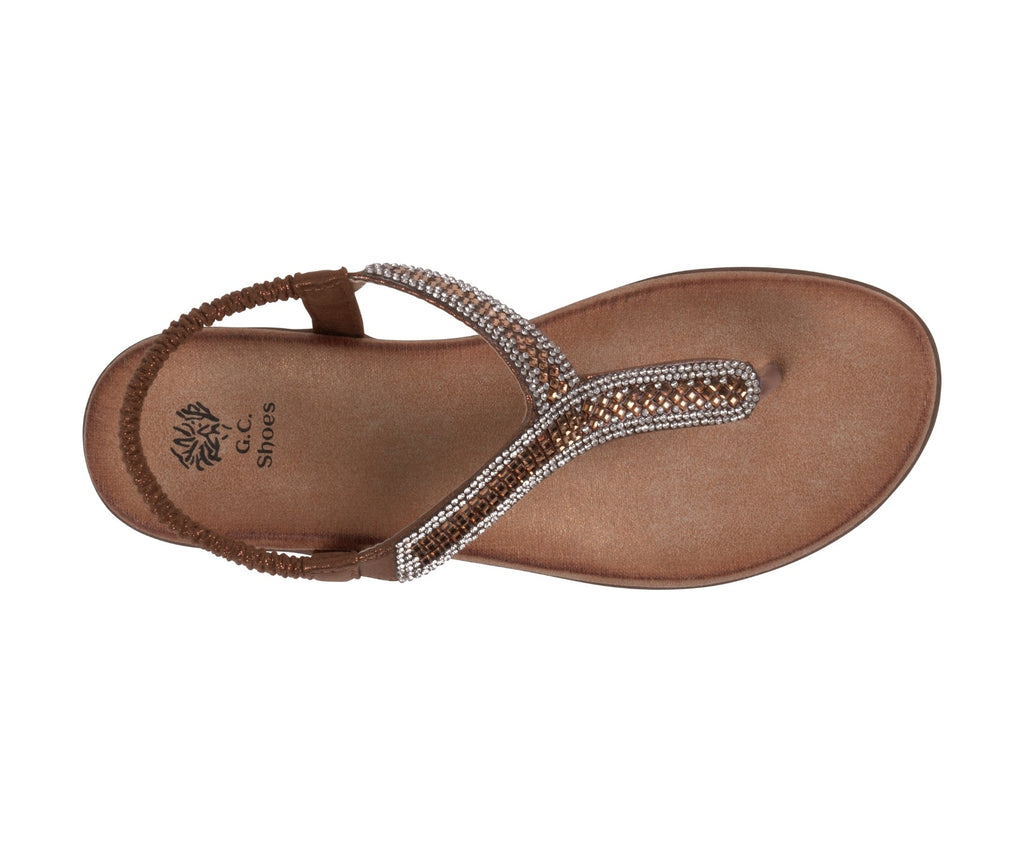 Women's Lori Bronze Embellished Flat Sandals