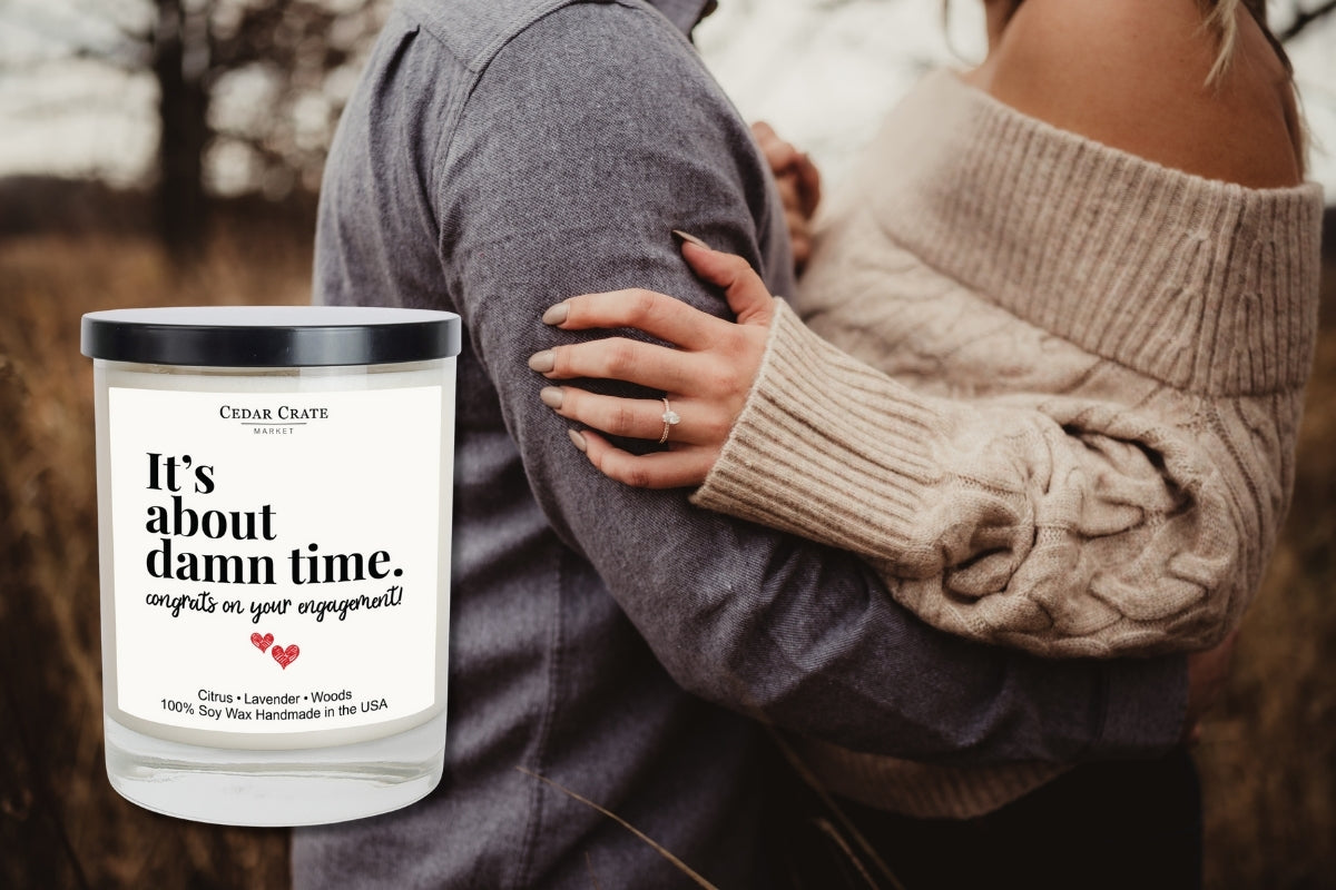 It's About Damn Time Engagement Candle