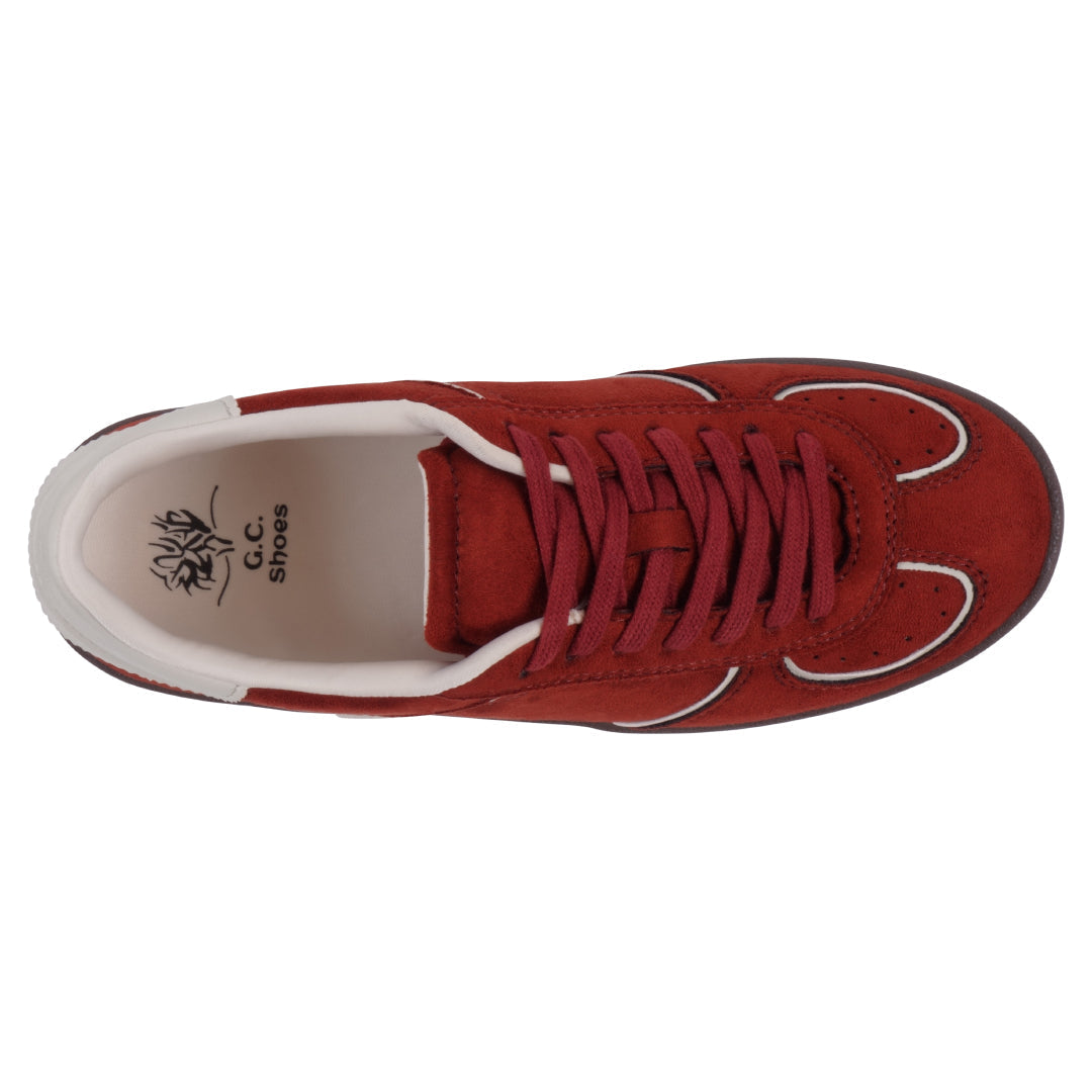 Women's Milan Chocolate Suede Lace Up Sneaker