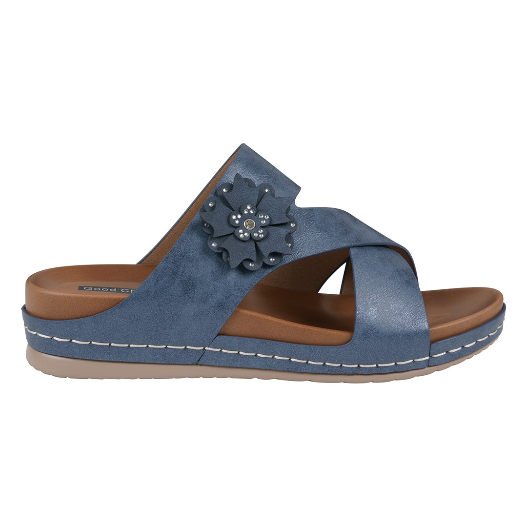 Women's Nessie Blue Flower Comfort Sandals