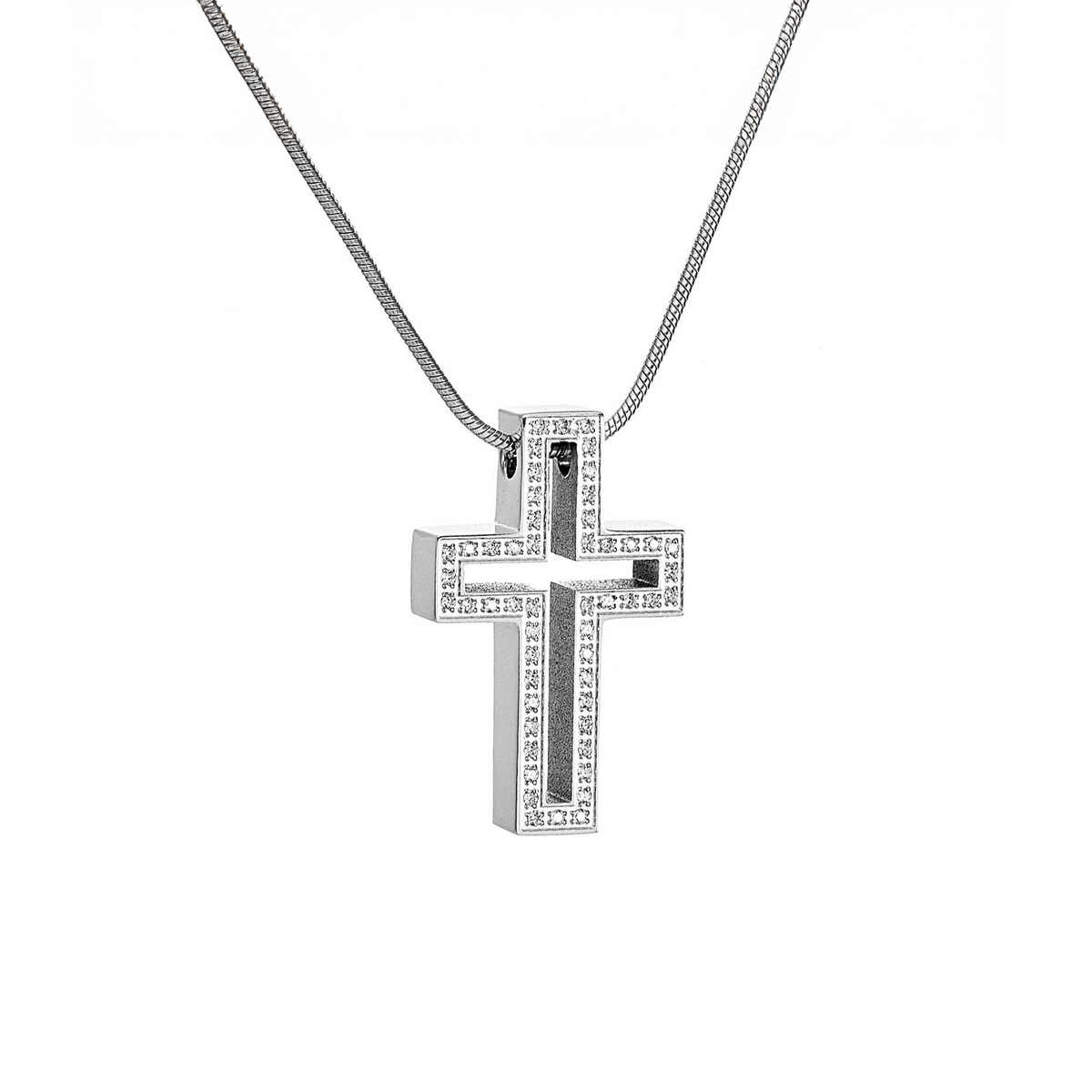 PT098W B.Tiff Lumière Cross Pendant
