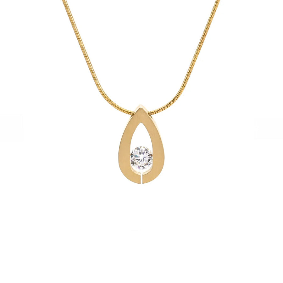 PT106G B.Tiff Gold Drop Pendant Necklace