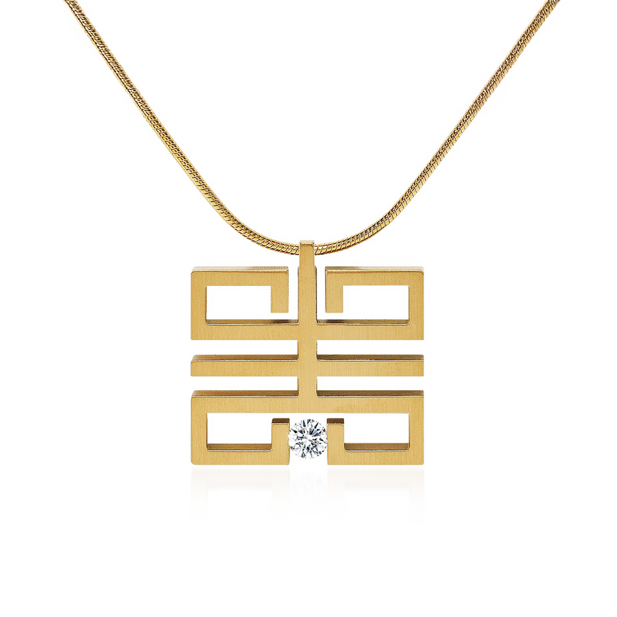 PT114G B.Tiff Gold Feliĉo Pendant