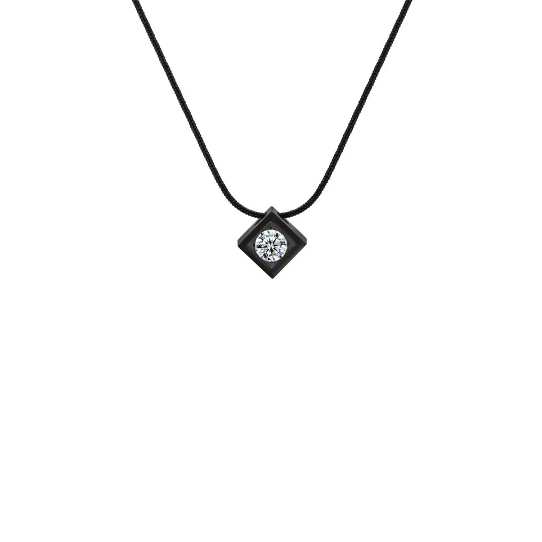 PT301B B.Tiff Black Cubi Pendant Necklace