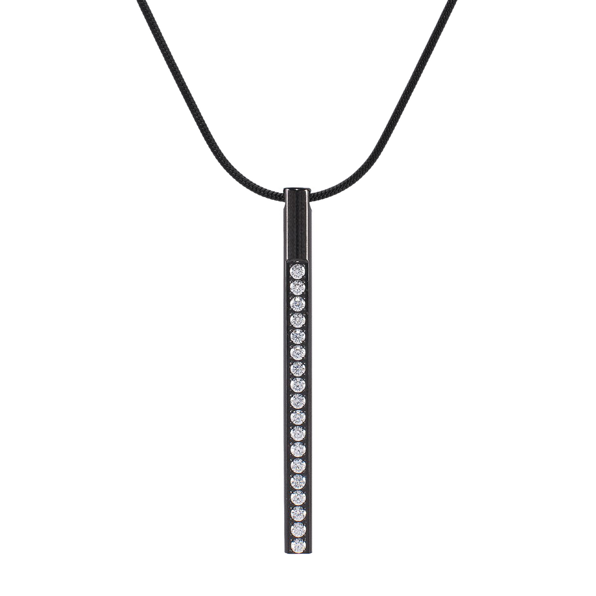 PT318B B.Tiff Black Pave Bar Pendant