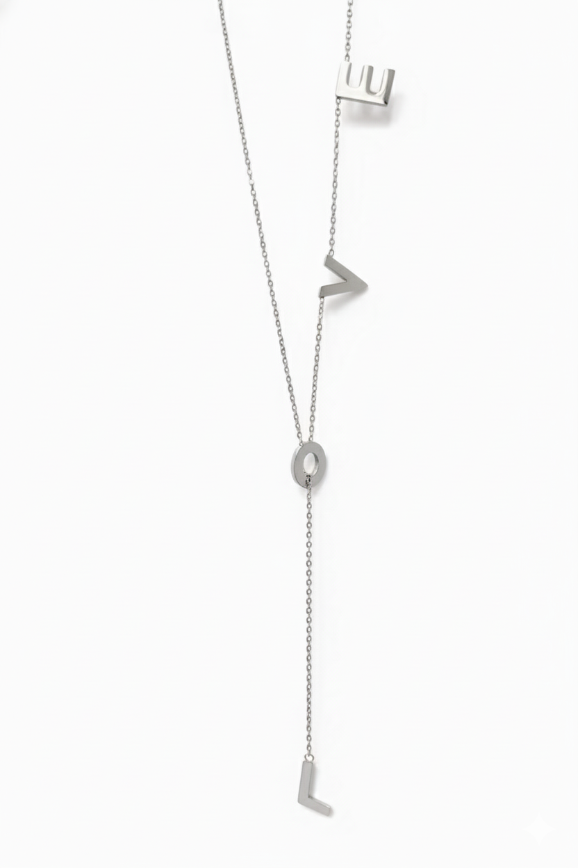 PTloveW B.Tiff Adjustable Love Lariat Chain Necklace