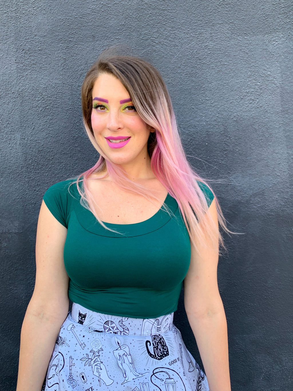 Retro Boat Neck Top in Hunter Green - Plus Sizes only