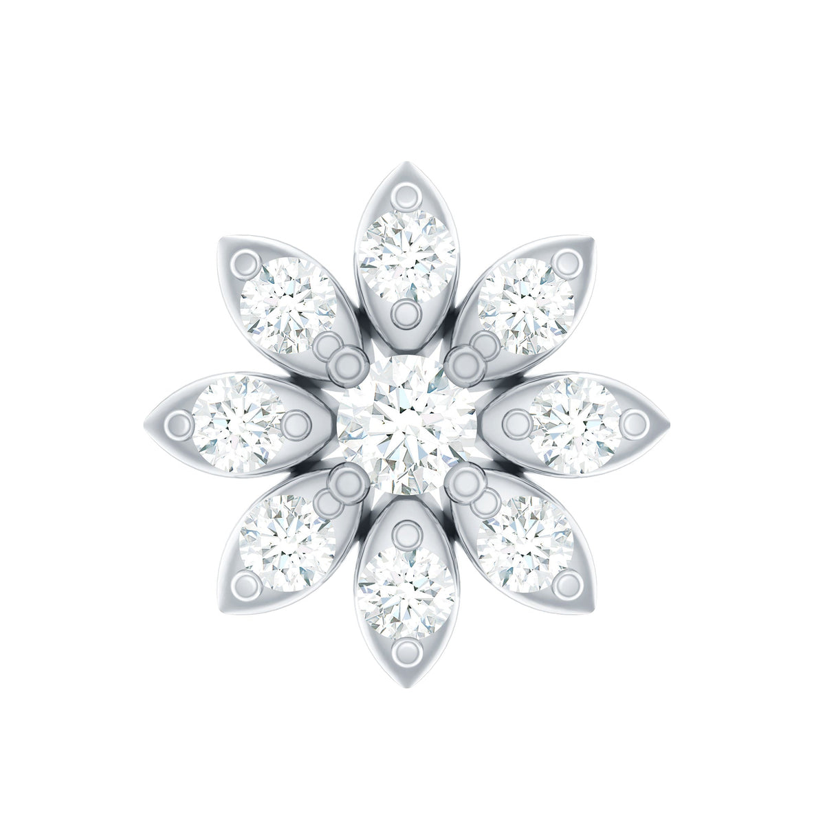 Flower Diamond Nose Ring Stud for Women