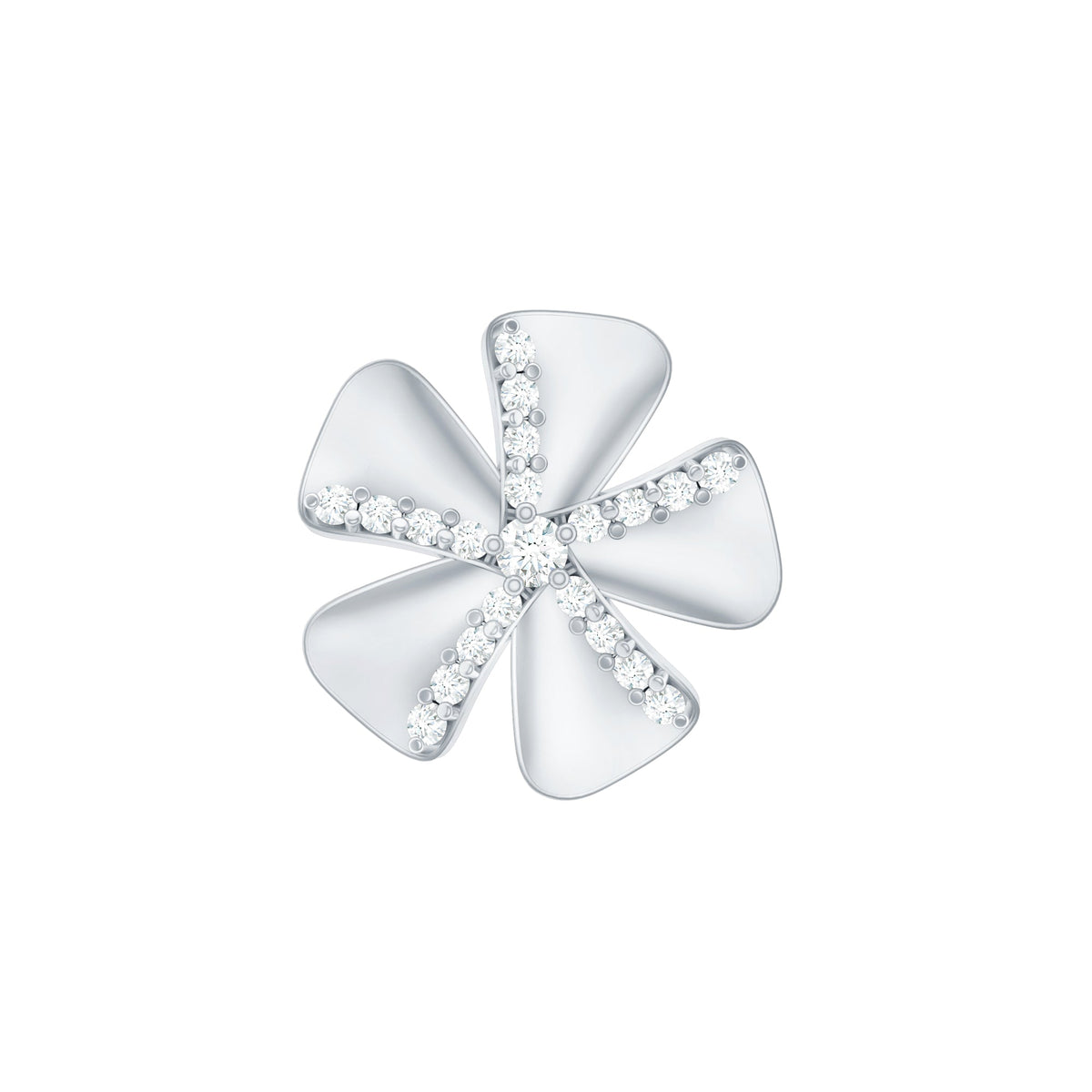 Modern Diamond Flower Earring for Helix Piercing