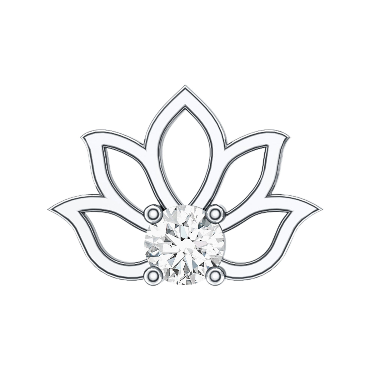 Nature Inspired Diamond Lotus Earring