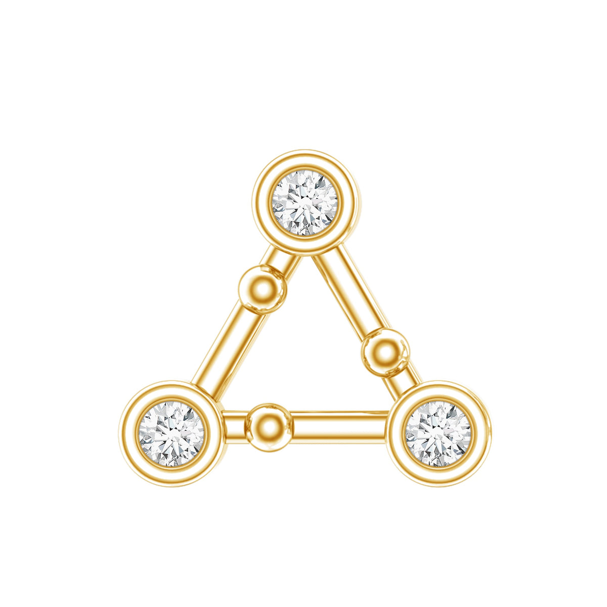 Diamond Open Triangle Earring for Conch Piercing