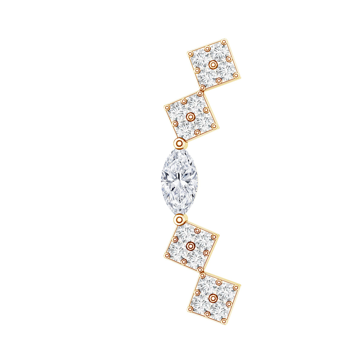 Certified Moissanite Curved Helix Piercing Earring