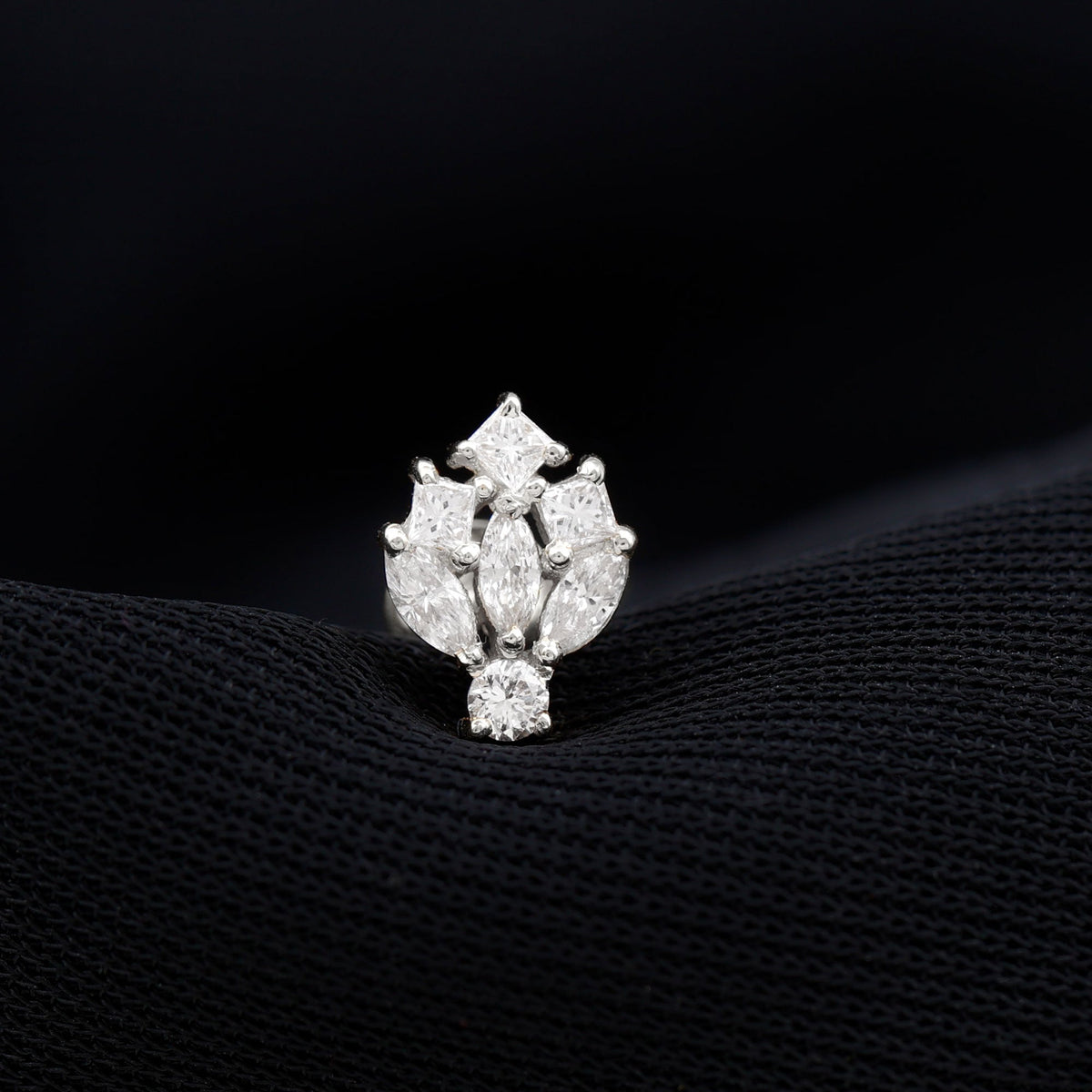Real Diamond Designer Earring for Cartilage Piercing