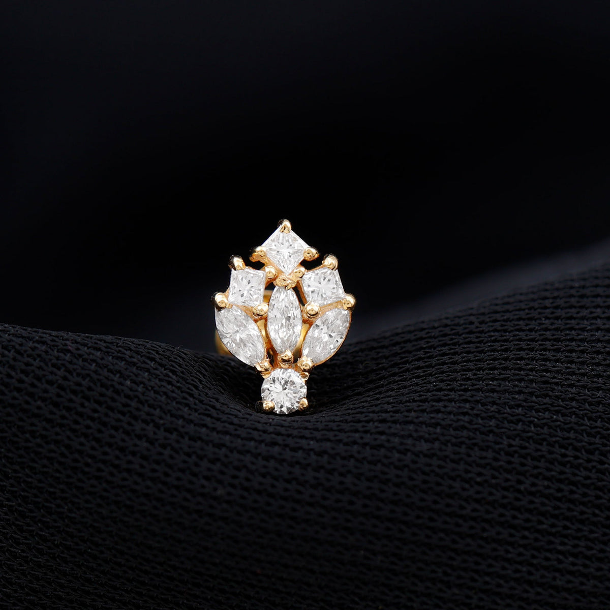 Real Diamond Designer Earring for Cartilage Piercing