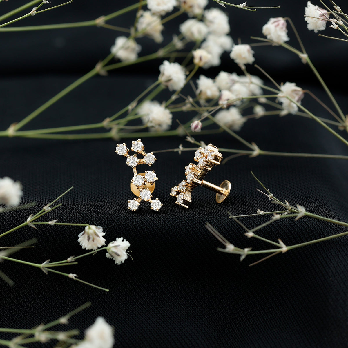 Diamond Sagittarius Zodiac Earring for Helix Piercing