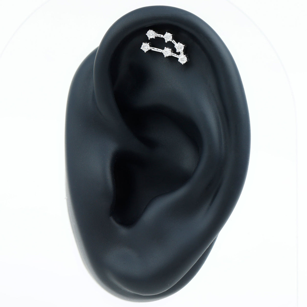 Certified Moissanite Capricorn Zodiac Ear Crawler Earring