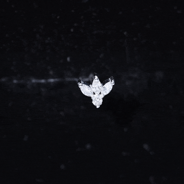 Certified Moissanite Leaf Piercing Earring