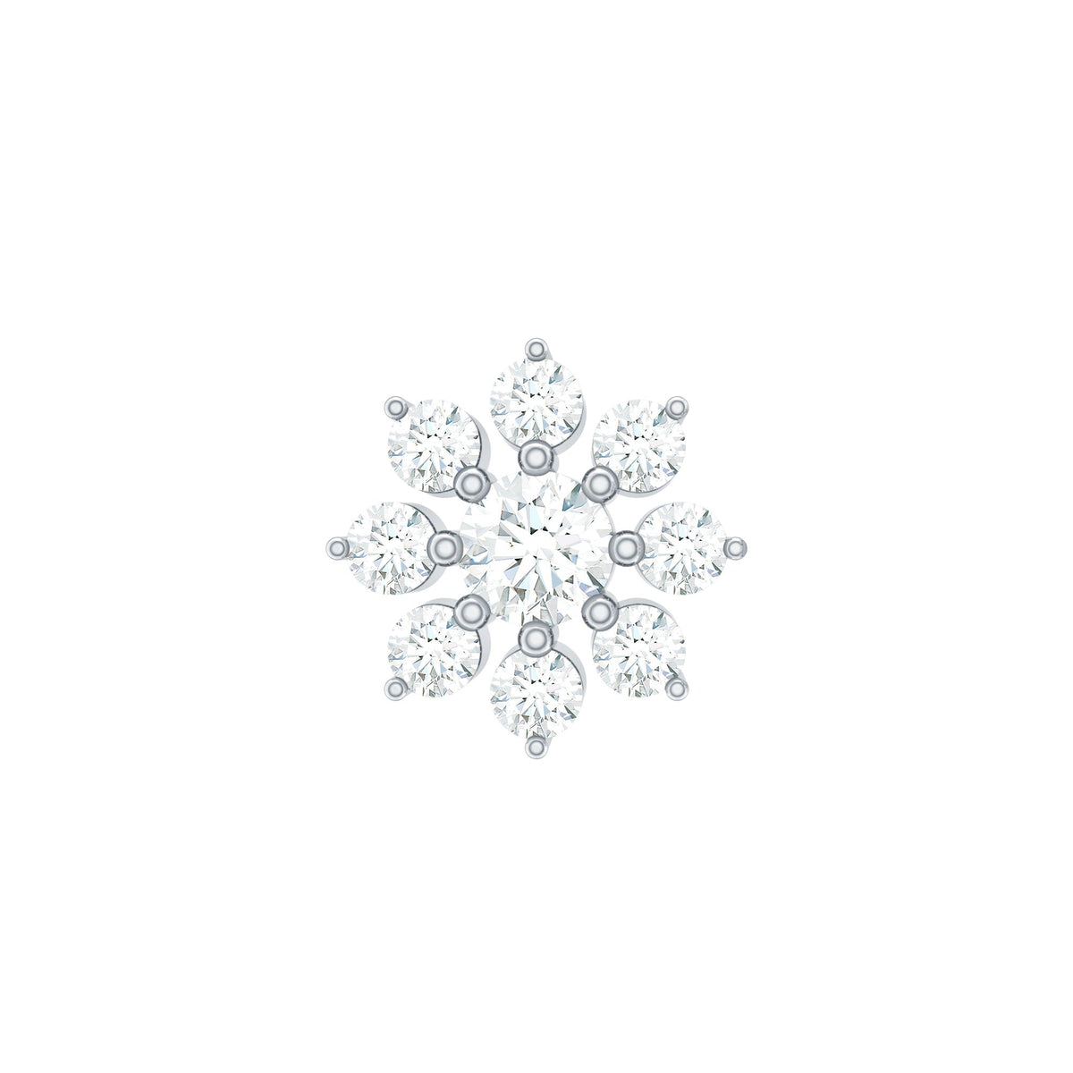 Sparkling Diamond Flower Cartilage Earring with Flat Back