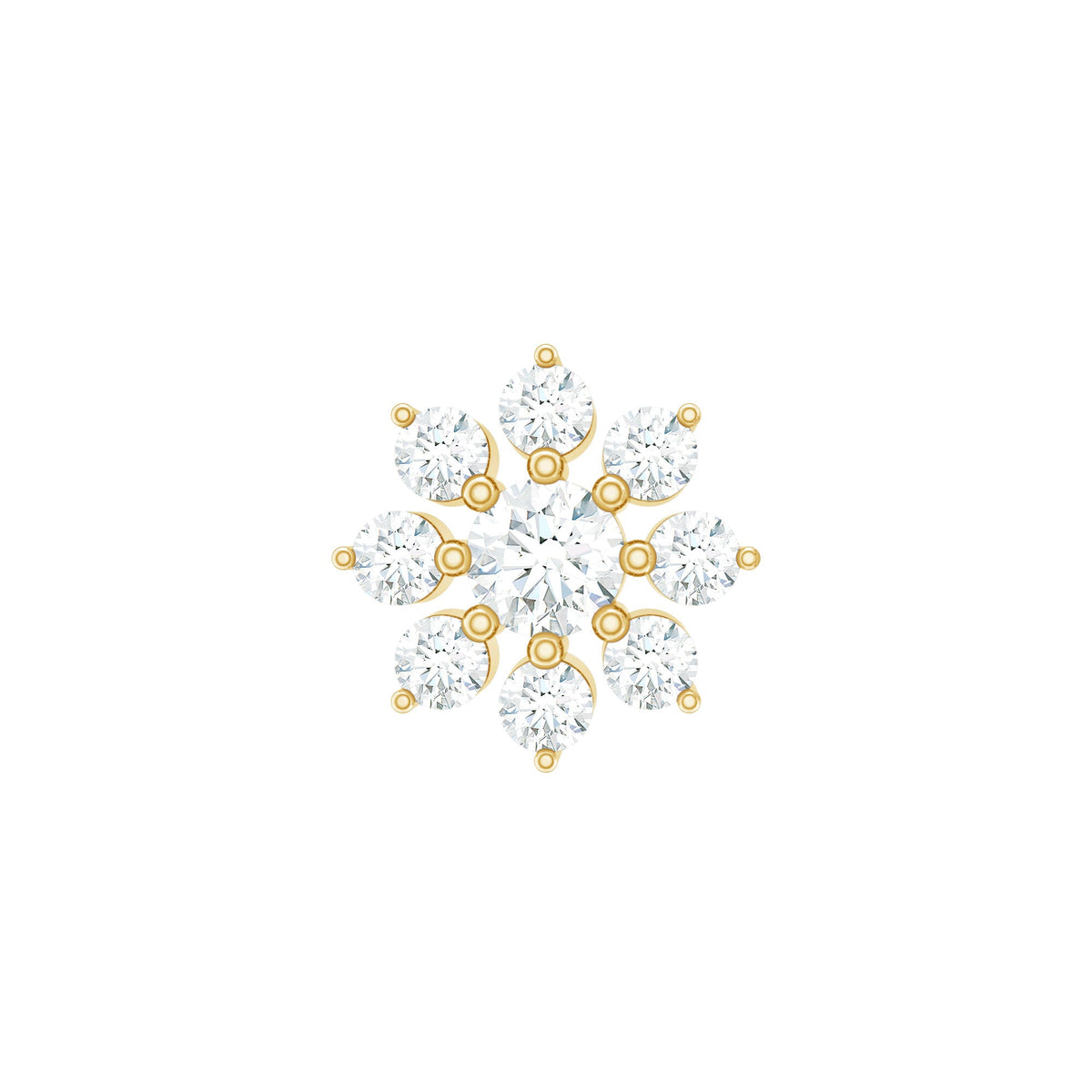 Sparkling Diamond Flower Cartilage Earring with Flat Back