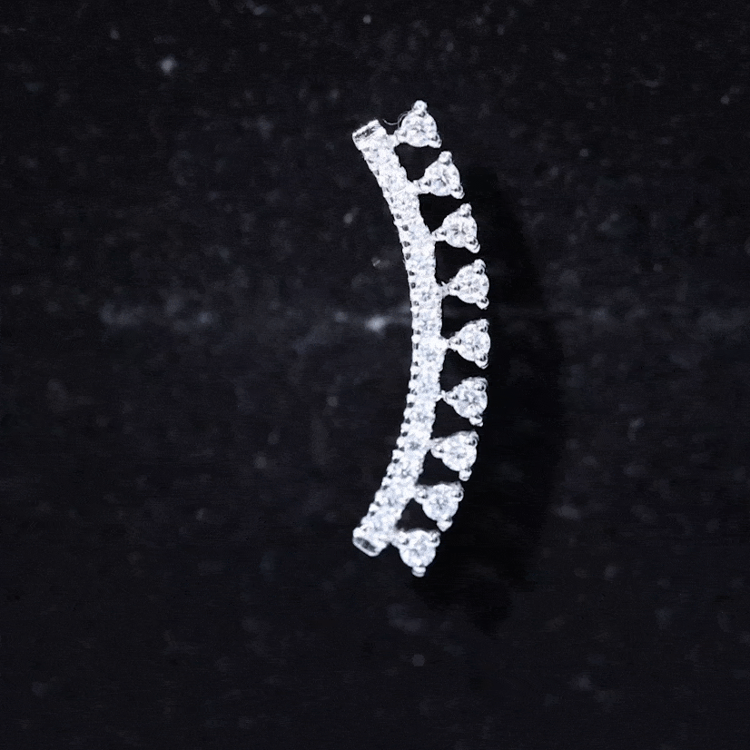 Minimal Diamond Crawler Earring for Cartilage Piercing