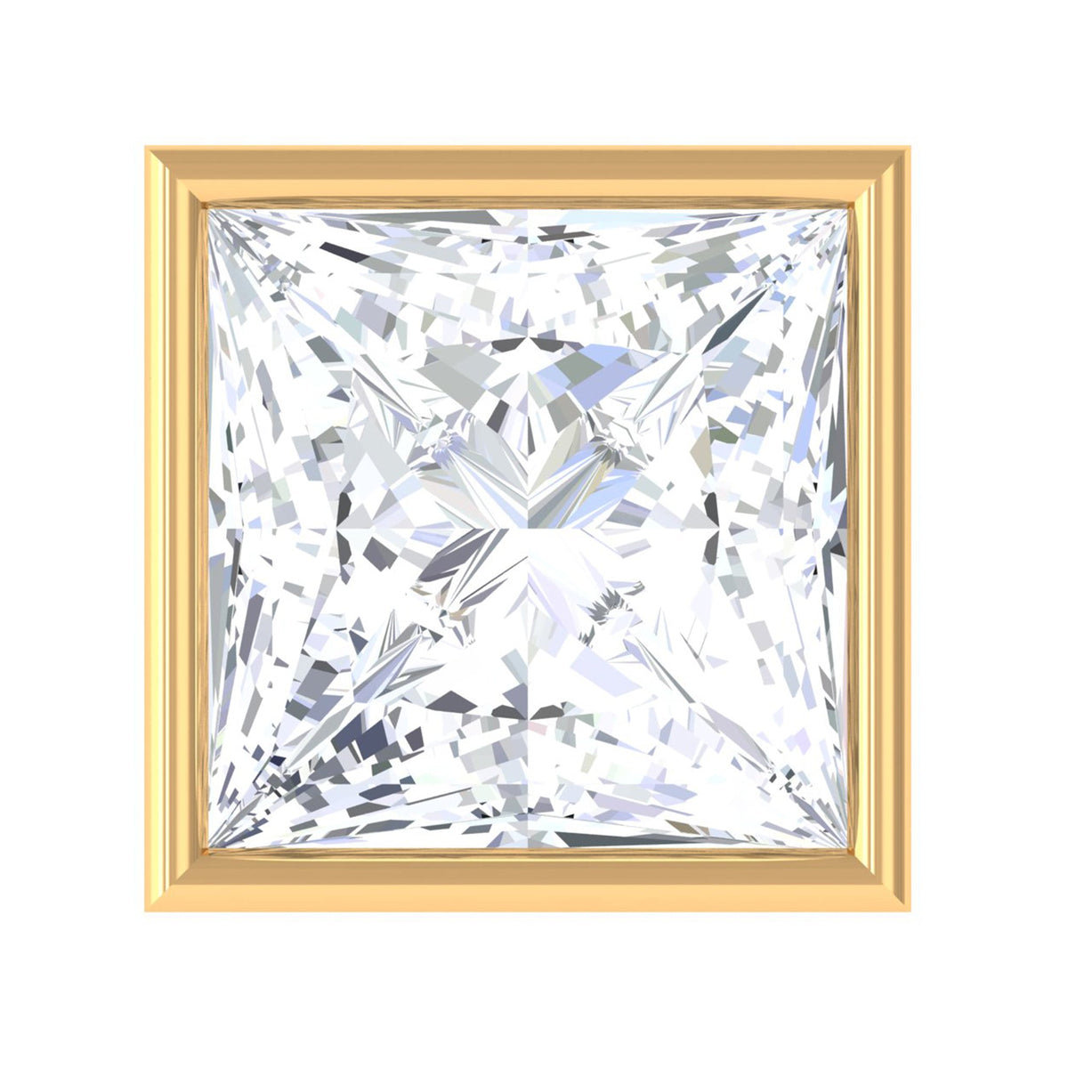 Princess Cut Diamond Conch Earring in Bezel Setting