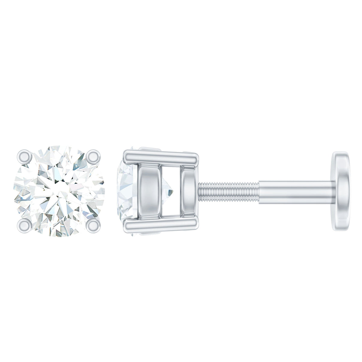 Minimalist Diamond Solitaire Earring for Tragus Piercing