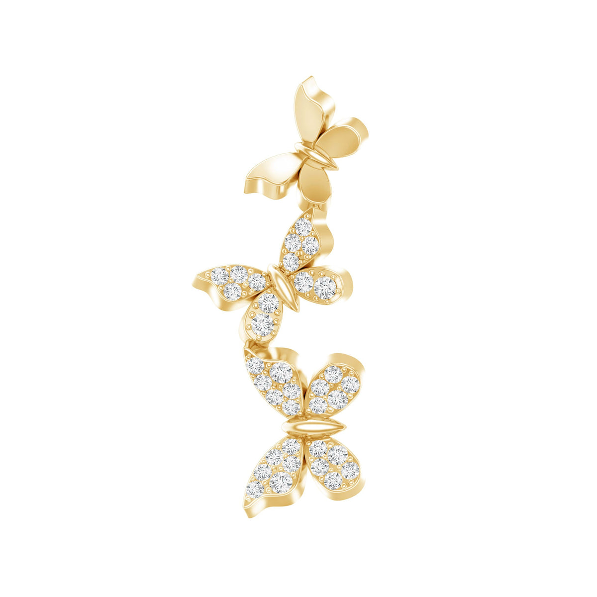 Diamond Butterfly Crawler Earring for Helix Piercing