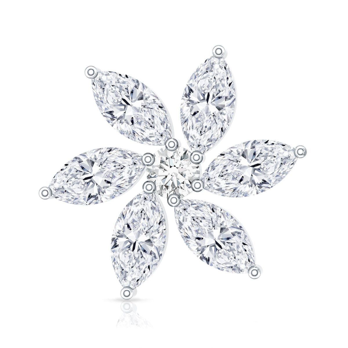 Sparkling Marquise Diamond Flower Helix Earring