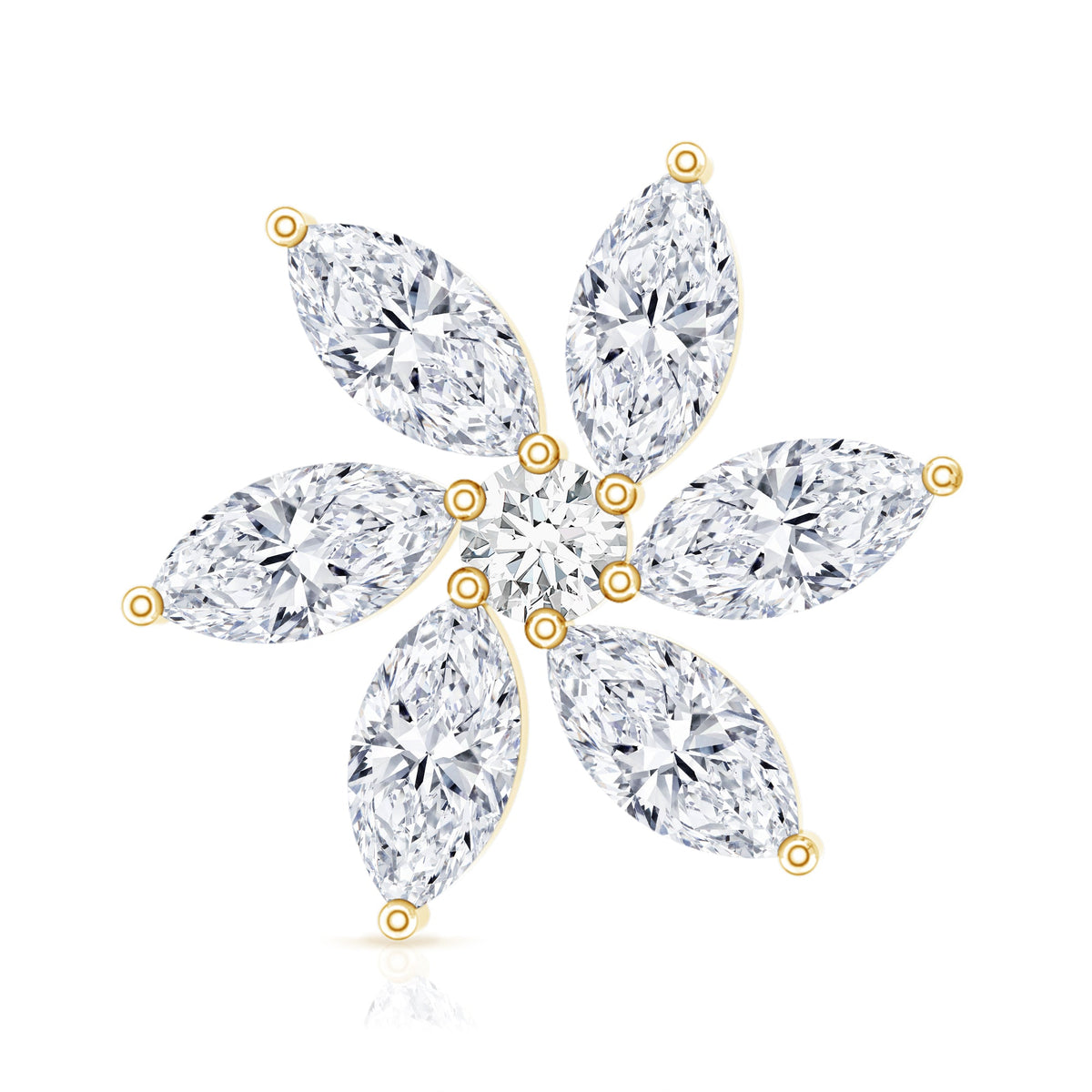 Sparkling Marquise Diamond Flower Helix Earring