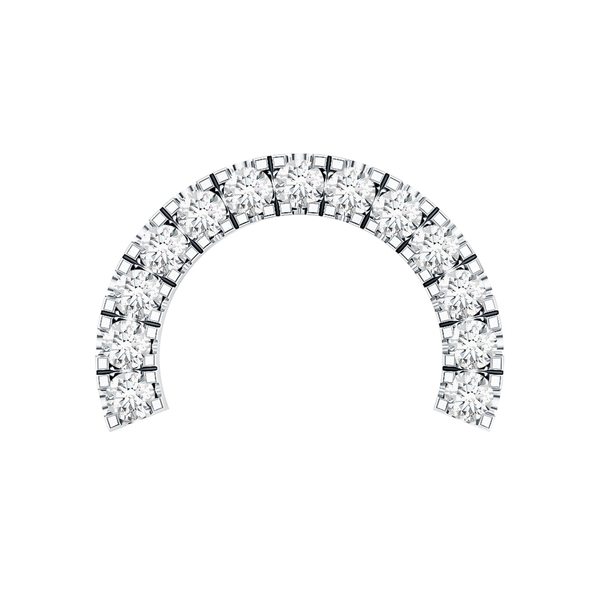 Certified Diamond Half Circle Earring for Piercing
