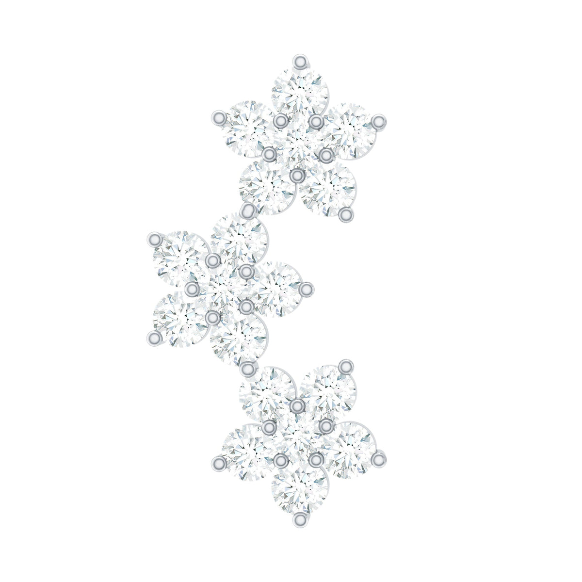 Helix Flower Crawler Earring with Diamond