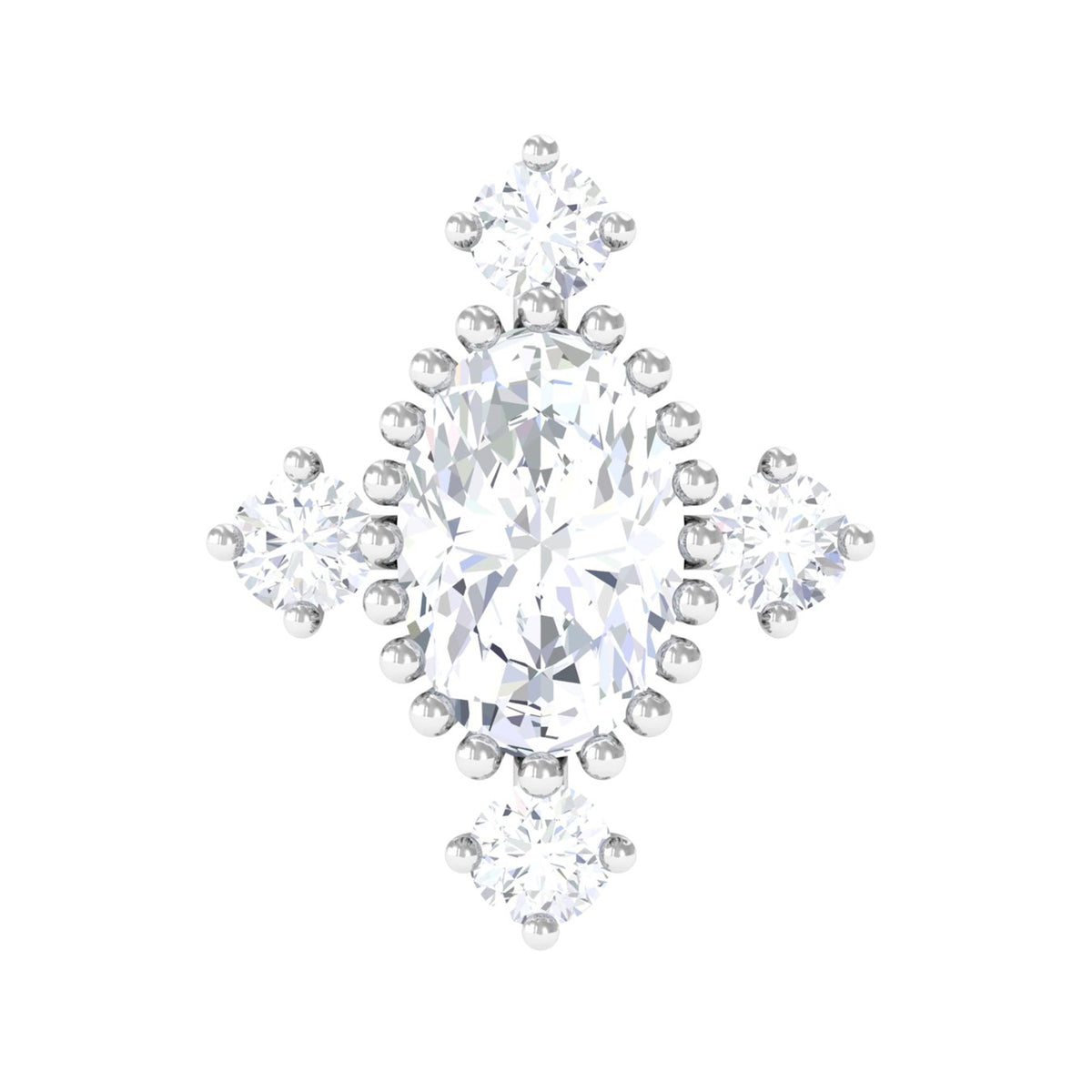 Vintage Inspired Oval Diamond Cartilage Earring