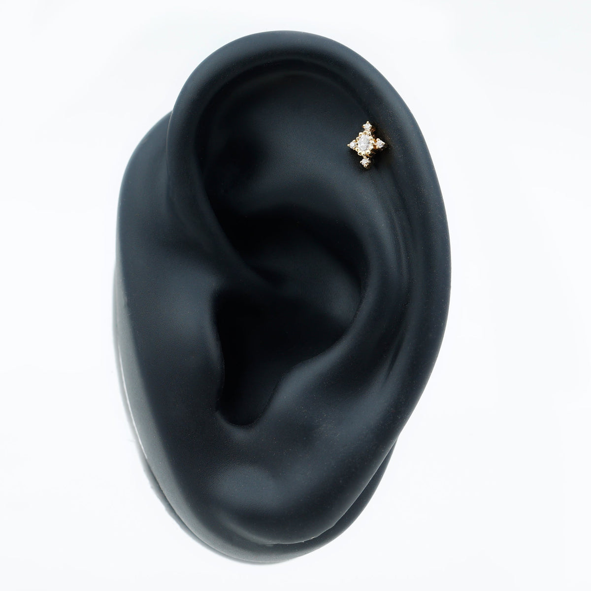Vintage Inspired Oval Diamond Cartilage Earring