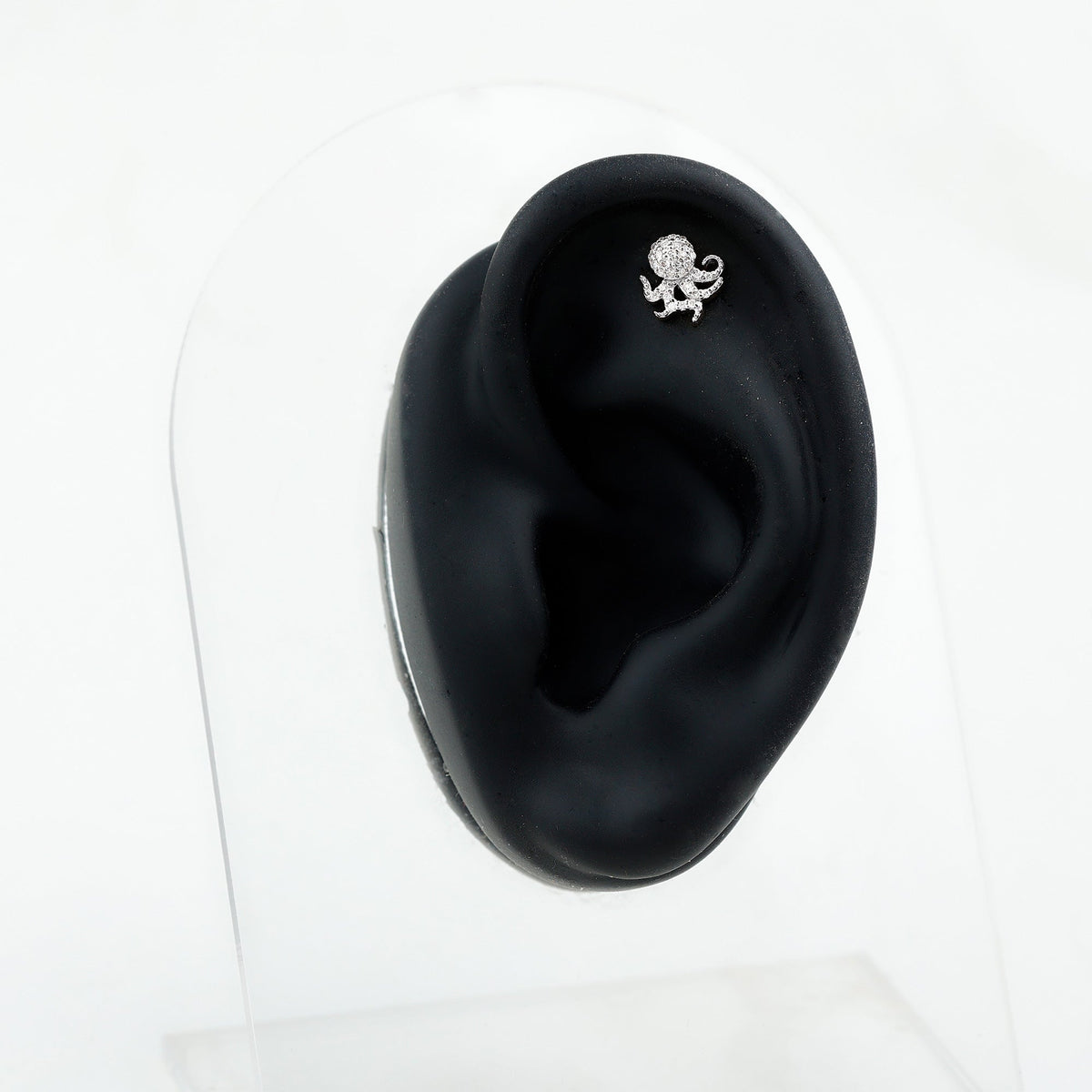 Diamond Octopus Earring with Flat Back