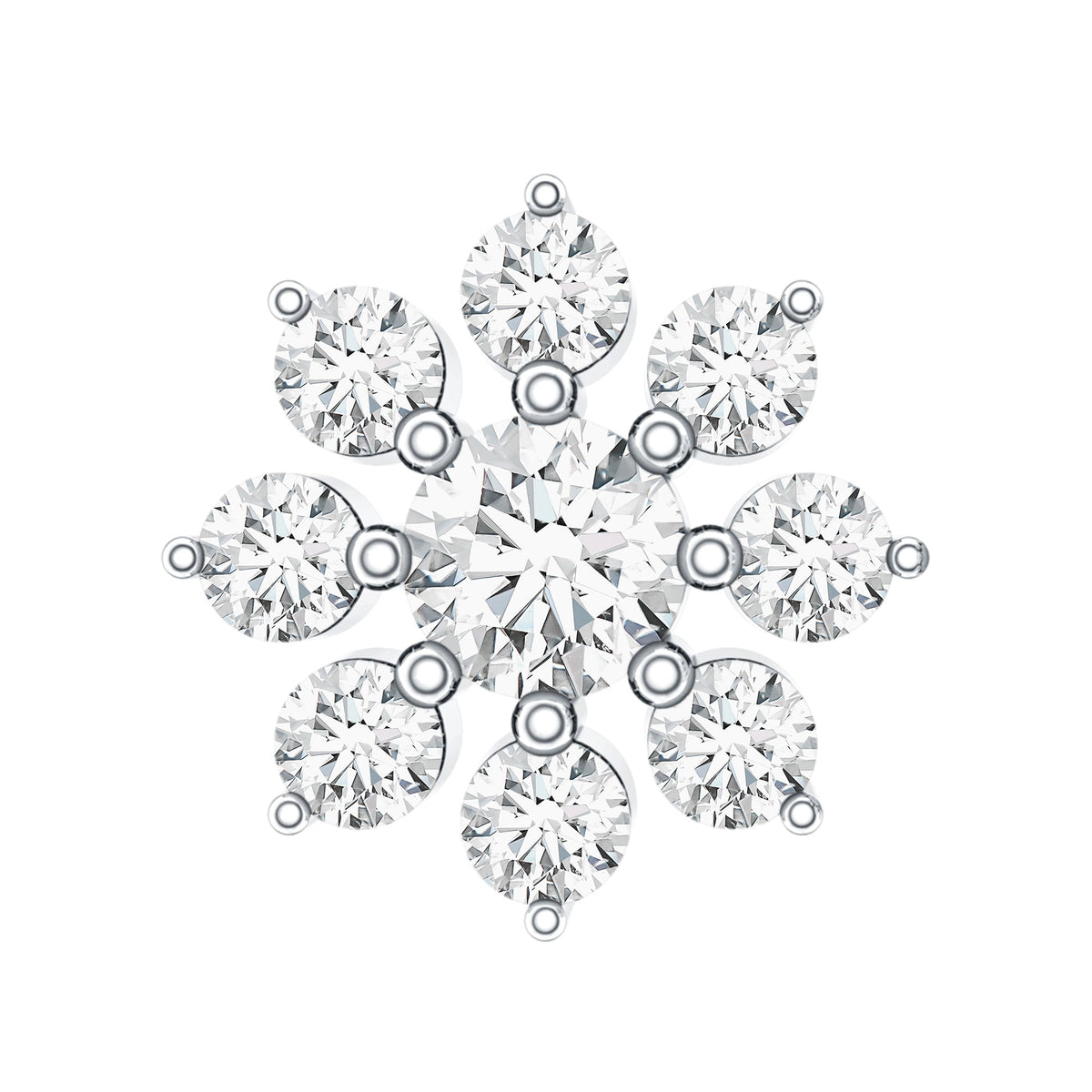 Sparkling Diamond Flower Cartilage Earring with Flat Back