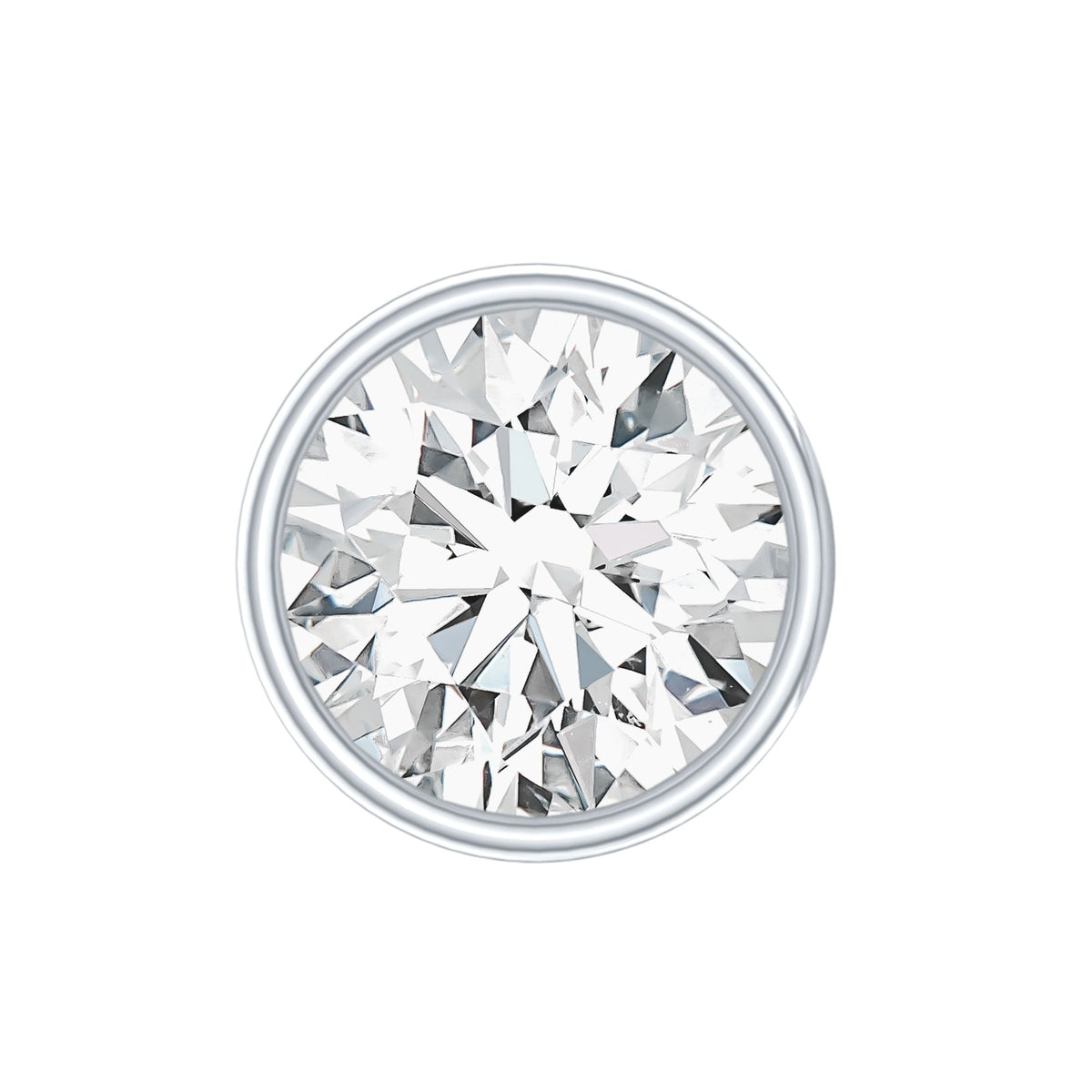 Bezel Set Diamond Solitaire Conch Earring