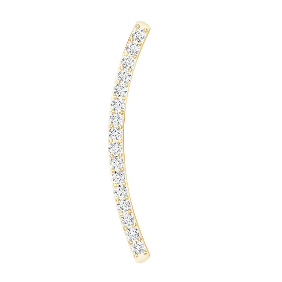 Pave Set Diamond Curved Bar Earring for Cartilage Piercing