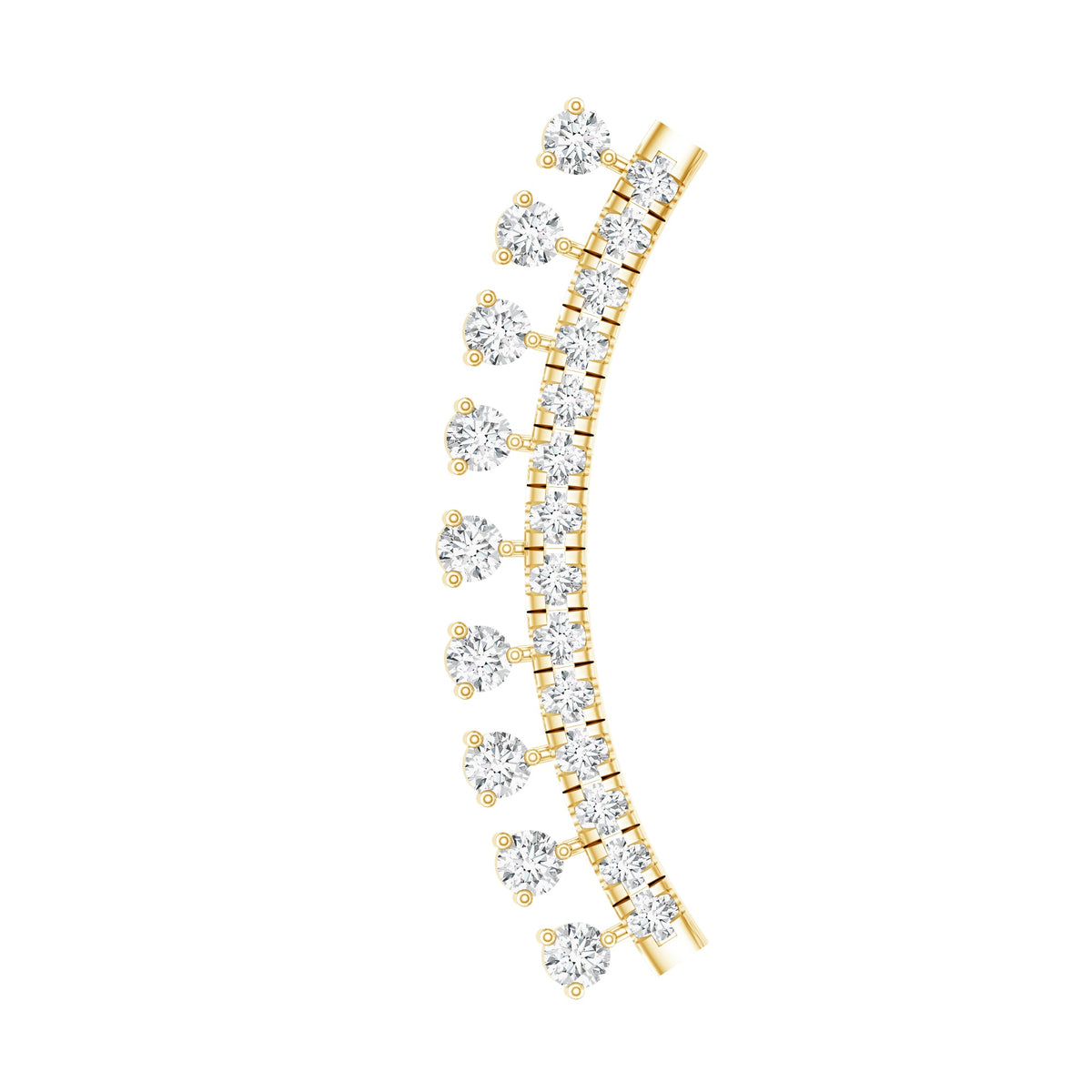 Minimal Diamond Crawler Earring for Cartilage Piercing