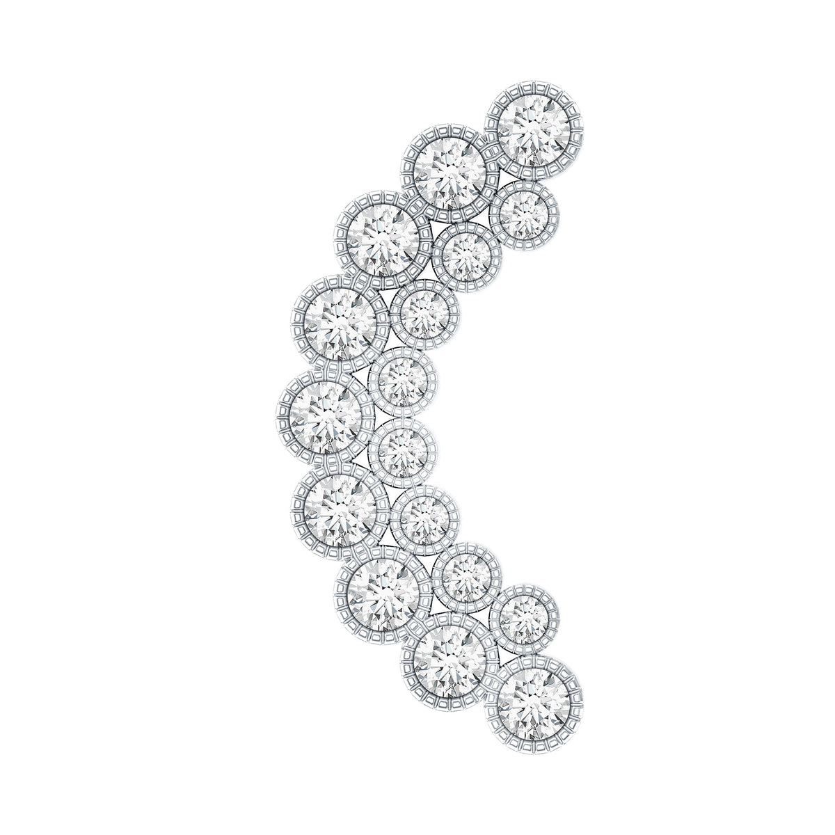 Diamond Curved Crawler Earring in Bezel Set